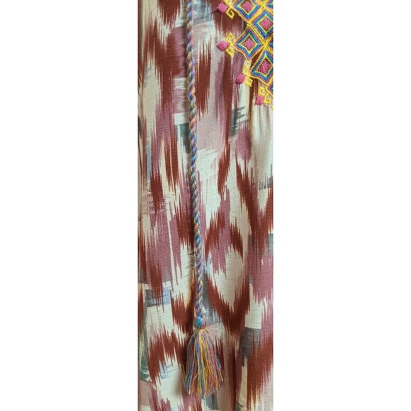 Women's SUNDANCE Viscose Boho Embroidered V-Neck Puff Sleeve Top/Blouse M - Picture 7 of 10